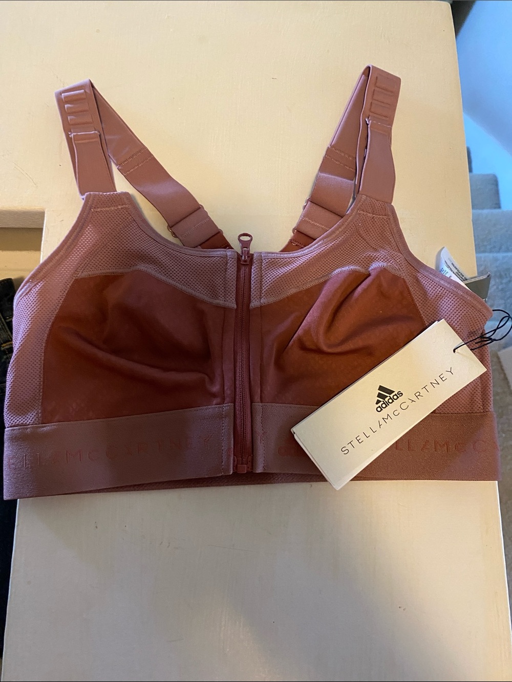 Stella McCartney Mauve Front-Zip Supportive Sports Bra